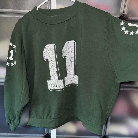 Free People Ragabond Studio Halftime Sweatshirt Green 11 Women's Size L - Picture 6 of 12